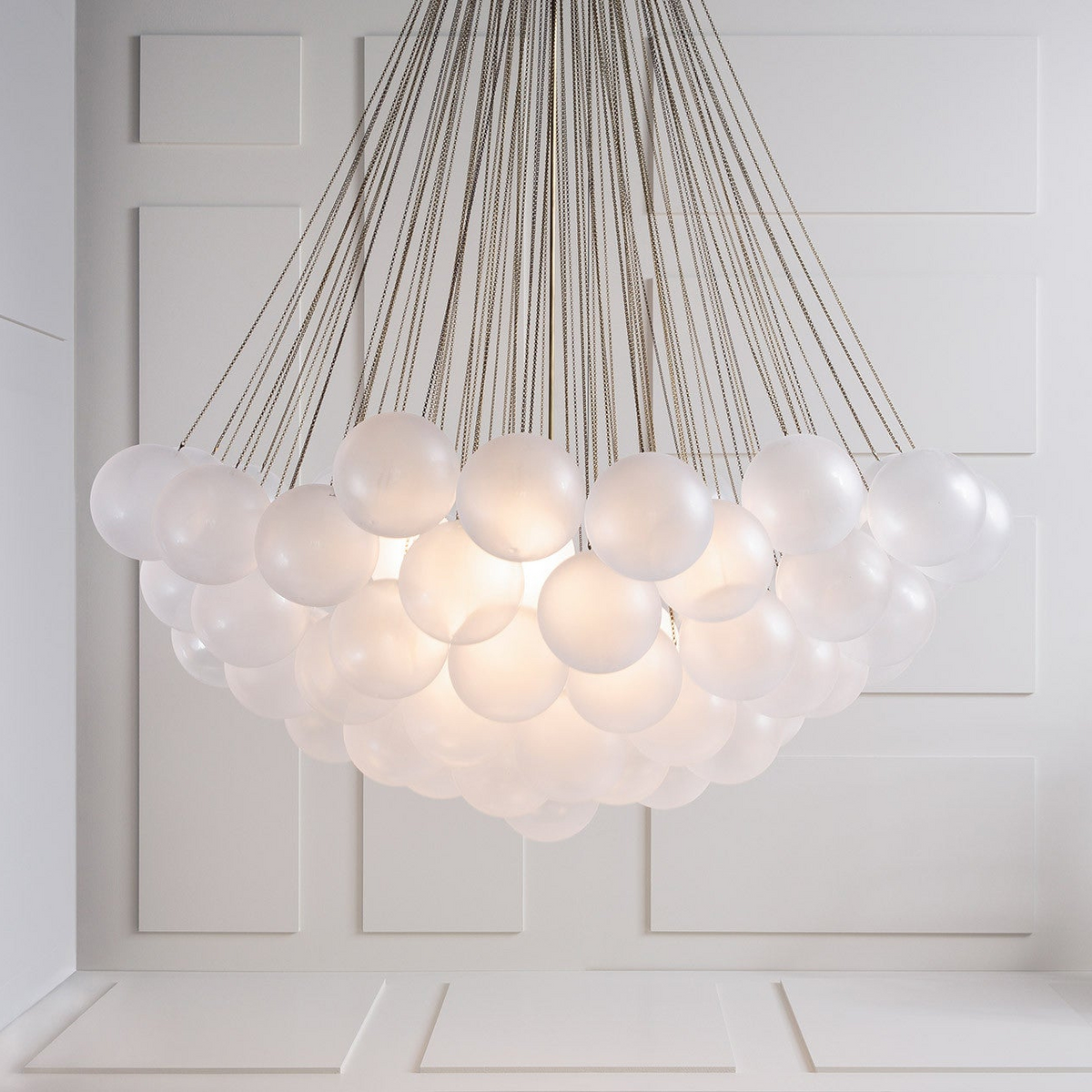 Modern Gold Glass Bubble Chandelier – Sphere Cluster