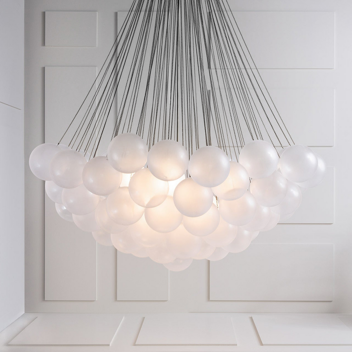 Modern Gold Glass Bubble Chandelier – Sphere Cluster