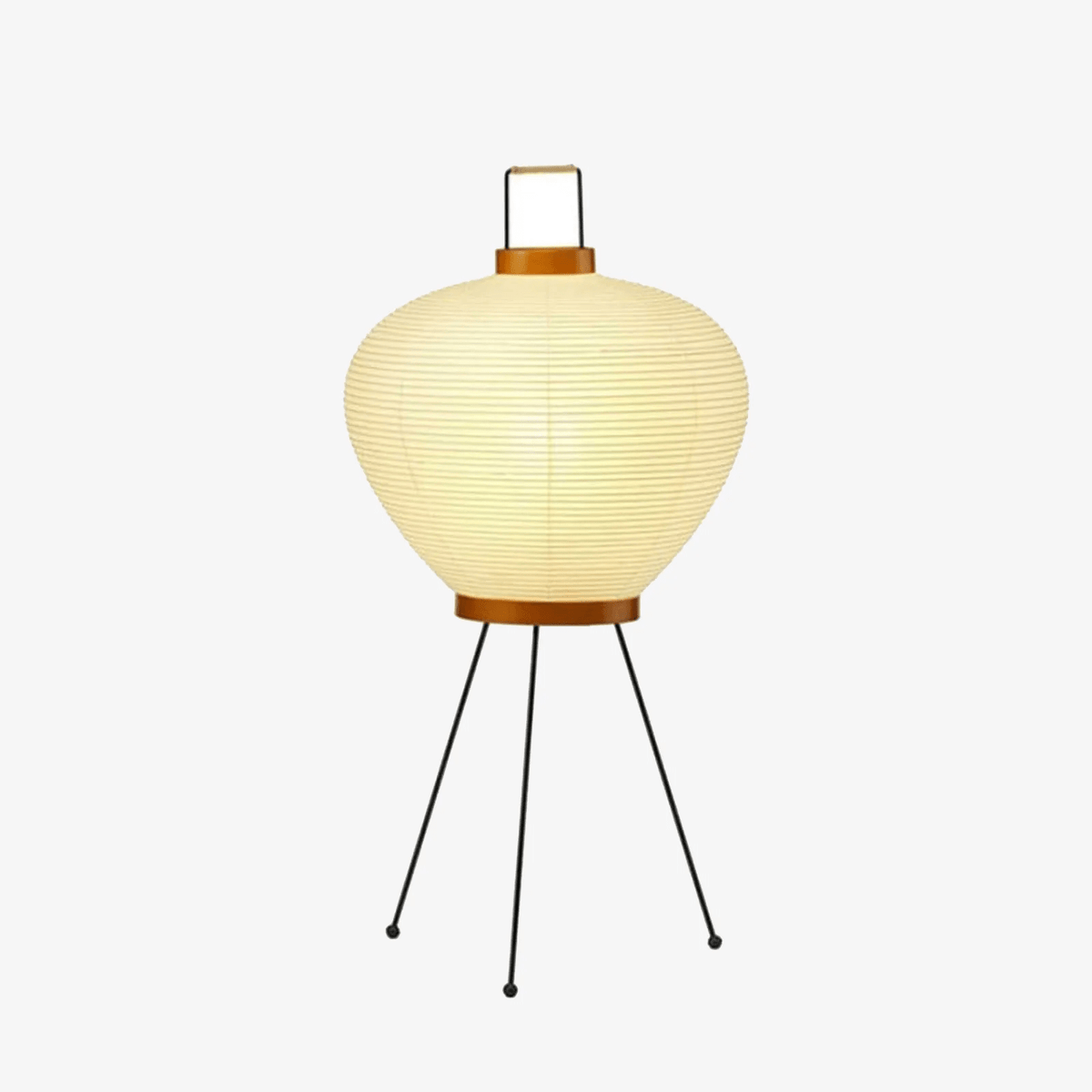 Japandi White Paper Table Lamp – Lantern Shade