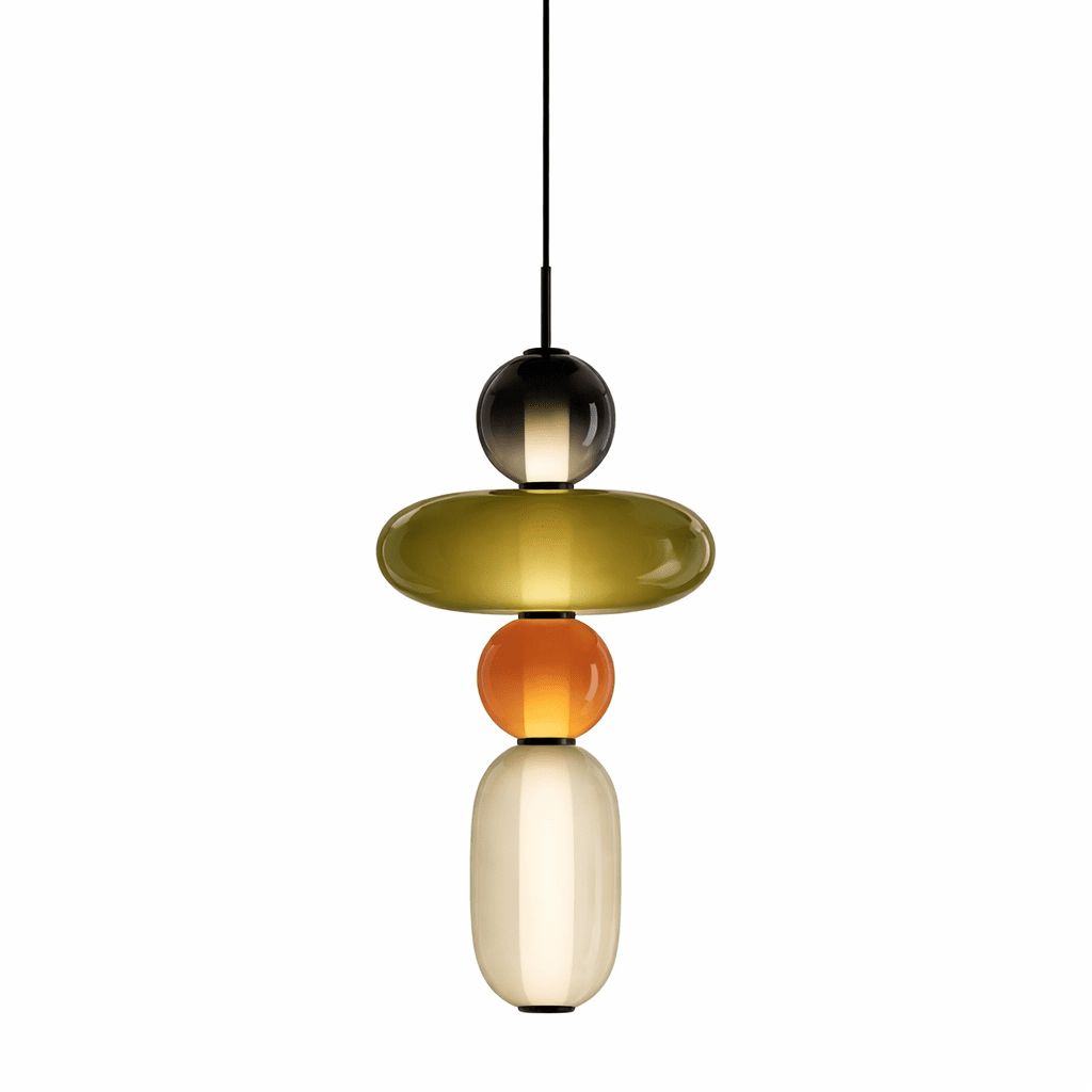 Artisan Tinted Glass Pendant – Hand-Blown Jar LED