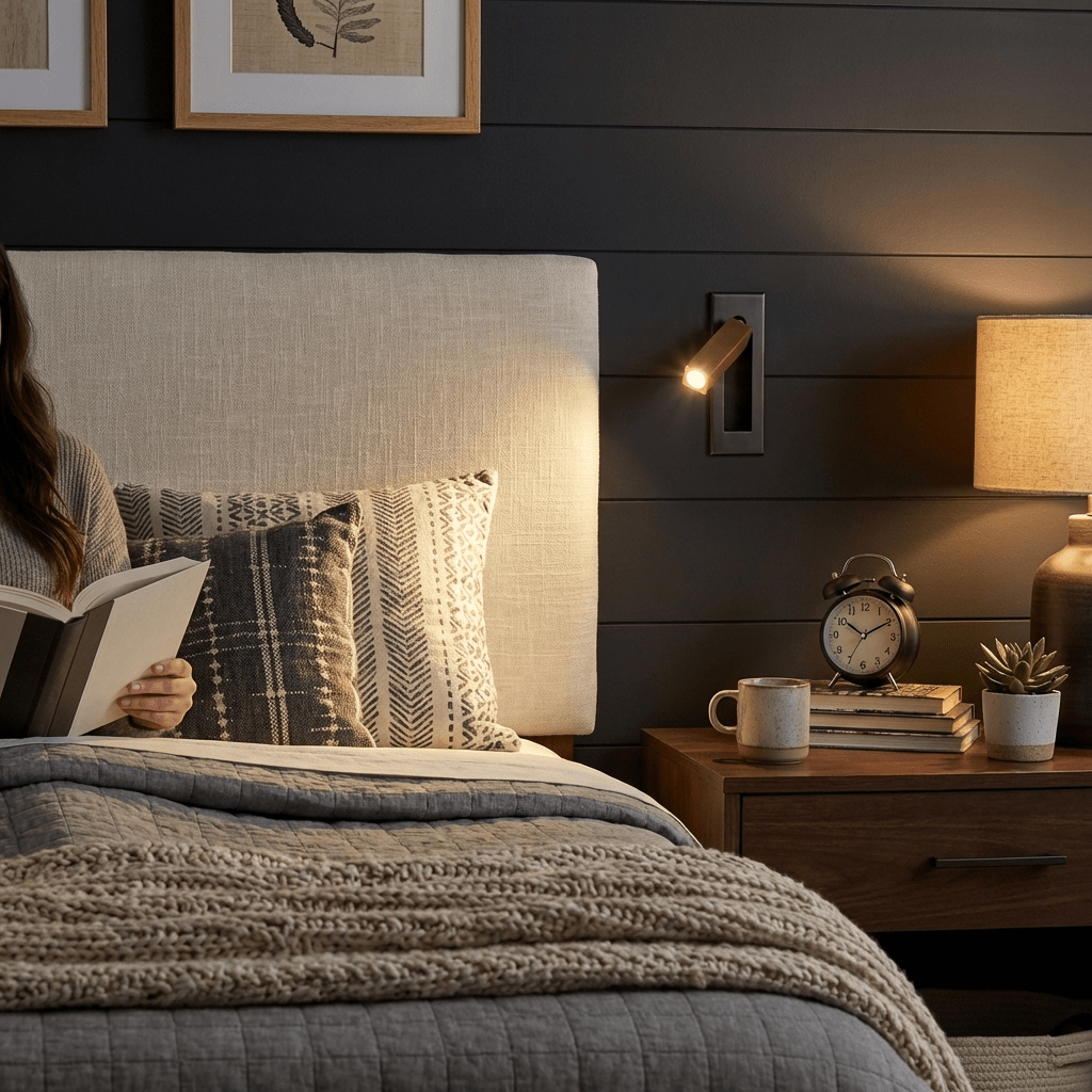 Minimalist Metal Recessed Sconce – Folding Bedside