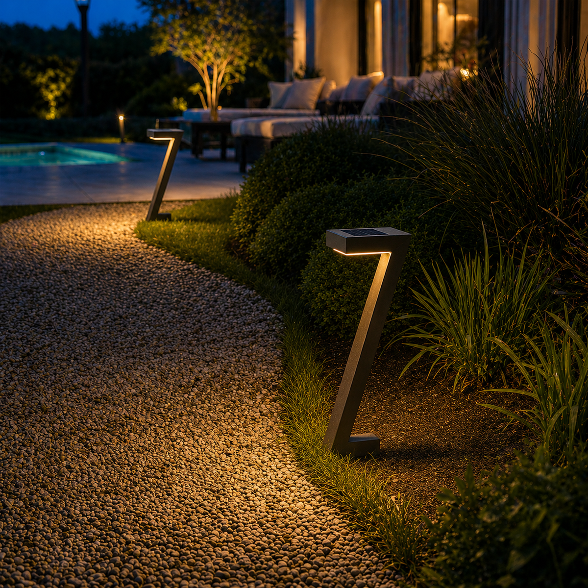 Minimal Matte Dark ABS Solar Path Light – Stake Light (4 Pack)