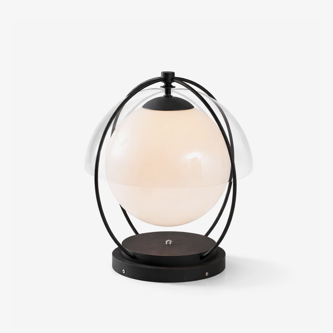 Modern Black Globe Lamp – Open Frame Table Lamp for Patio