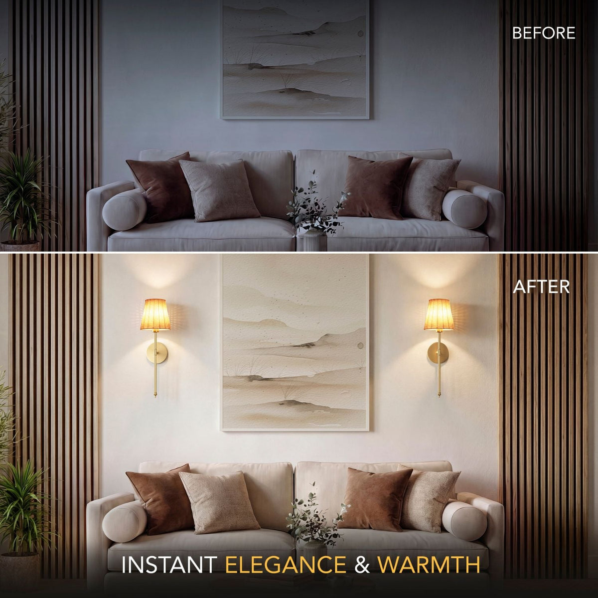 Wireless Wall Sconce – Adhesive Lamp for Bedroom (2 pack)