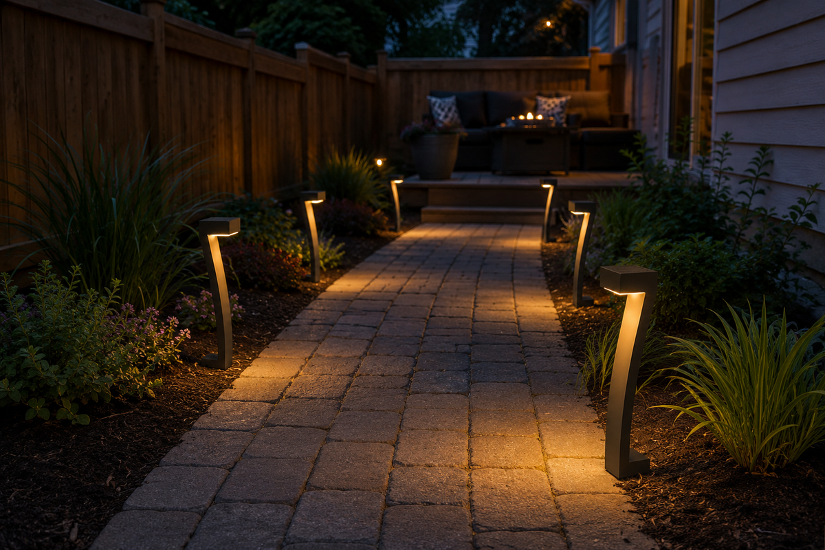 Minimal Matte Dark ABS Solar Path Light – Stake Light (4 Pack)