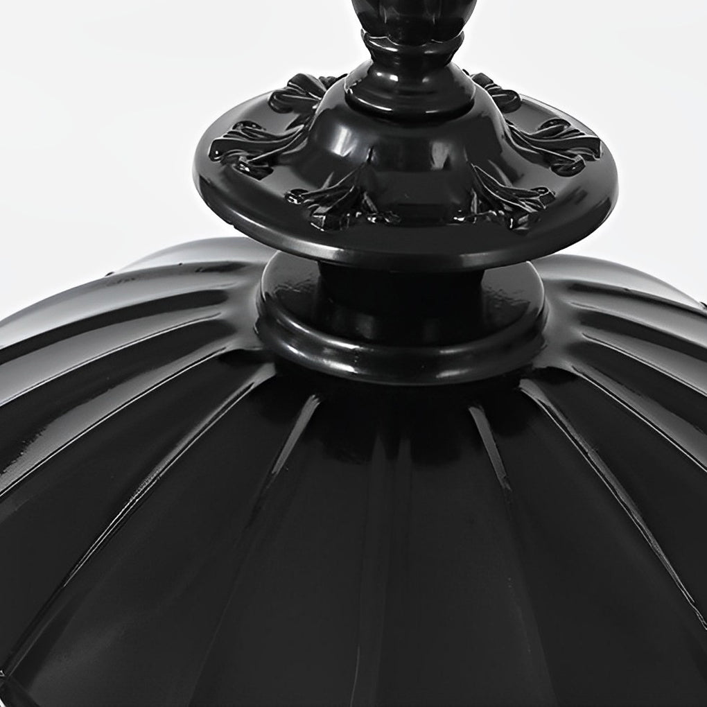 Retro Glass Pillar Light – Floral Solar for Gates