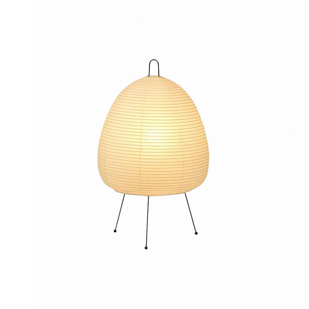 Japandi White Paper Table Lamp – Lantern Shade