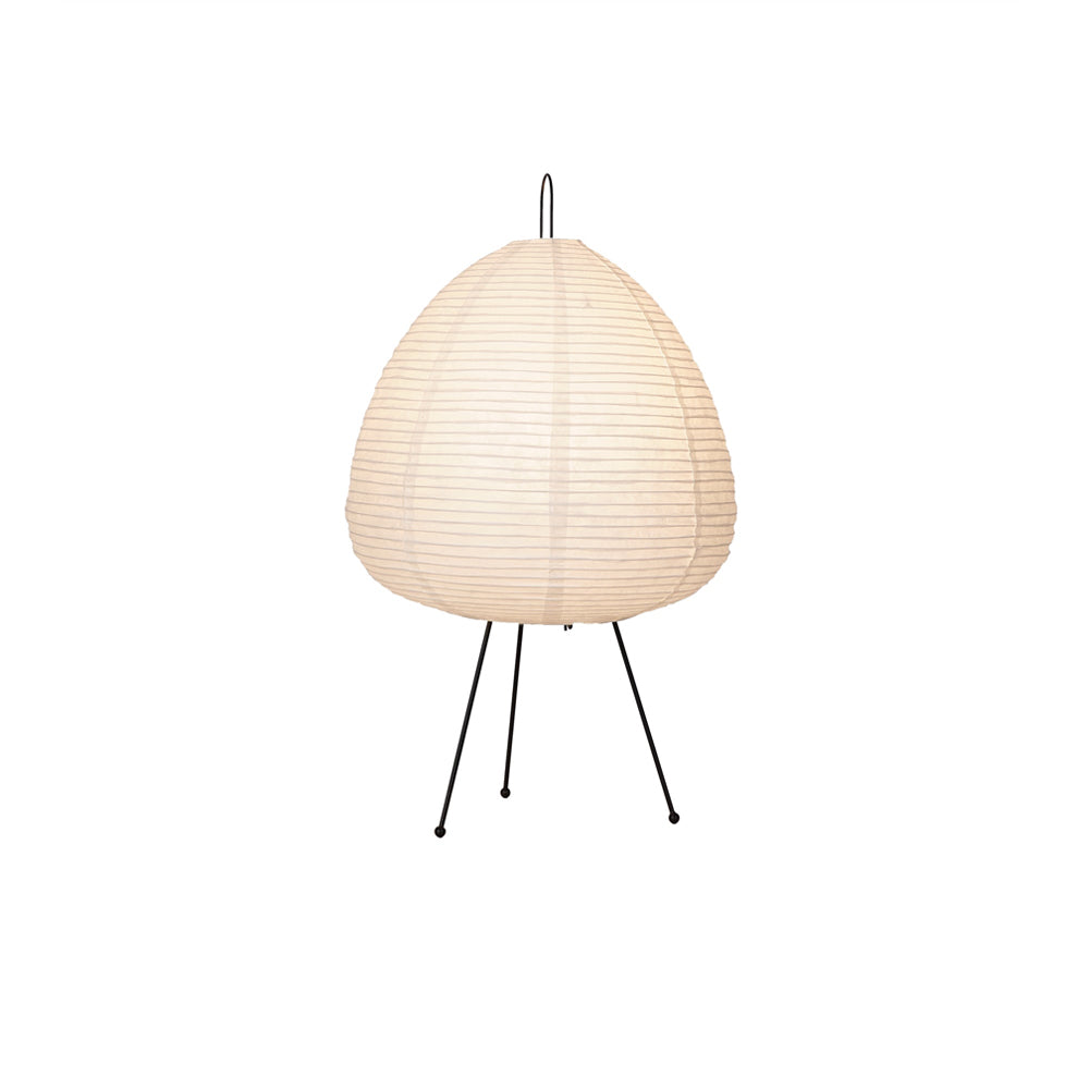 Japandi White Paper Table Lamp – Lantern Shade