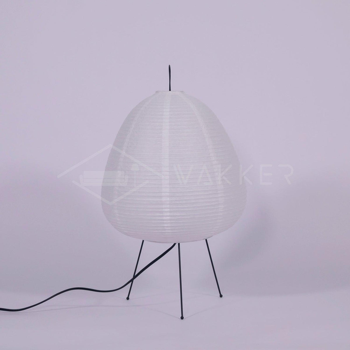 Japandi White Paper Table Lamp – Lantern Shade