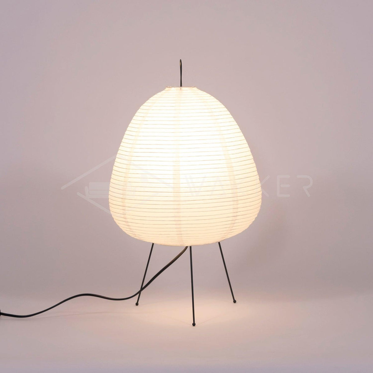 Japandi White Paper Table Lamp – Lantern Shade