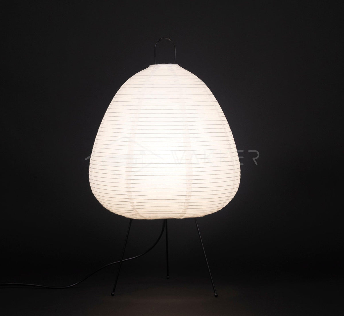 Japandi White Paper Table Lamp – Lantern Shade
