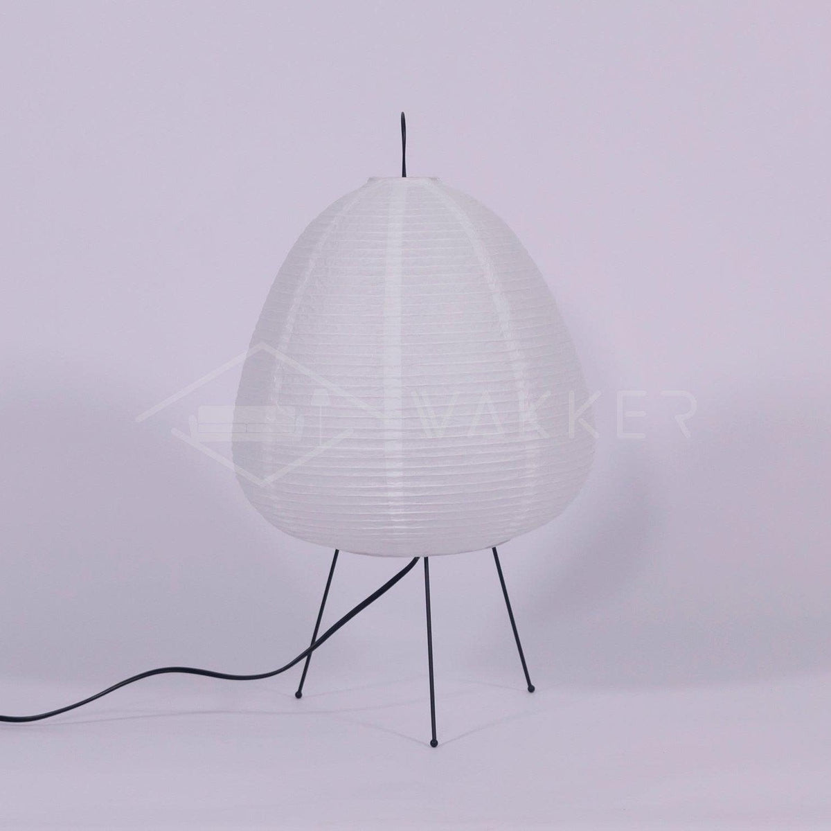 Japandi White Paper Table Lamp – Lantern Shade