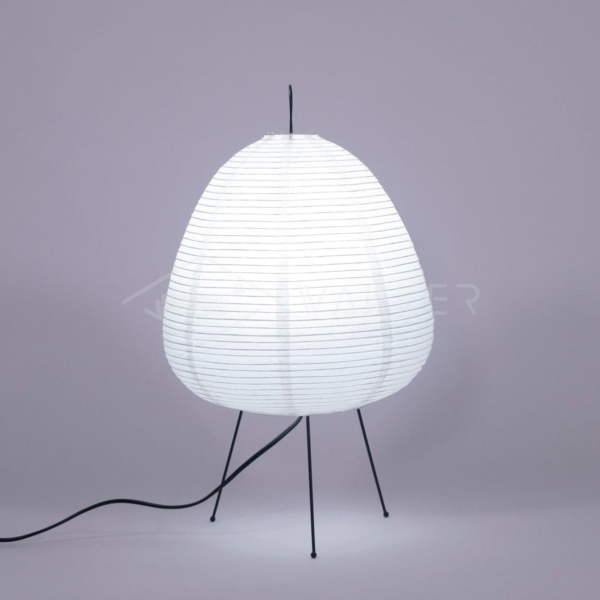 Japandi White Paper Table Lamp – Lantern Shade