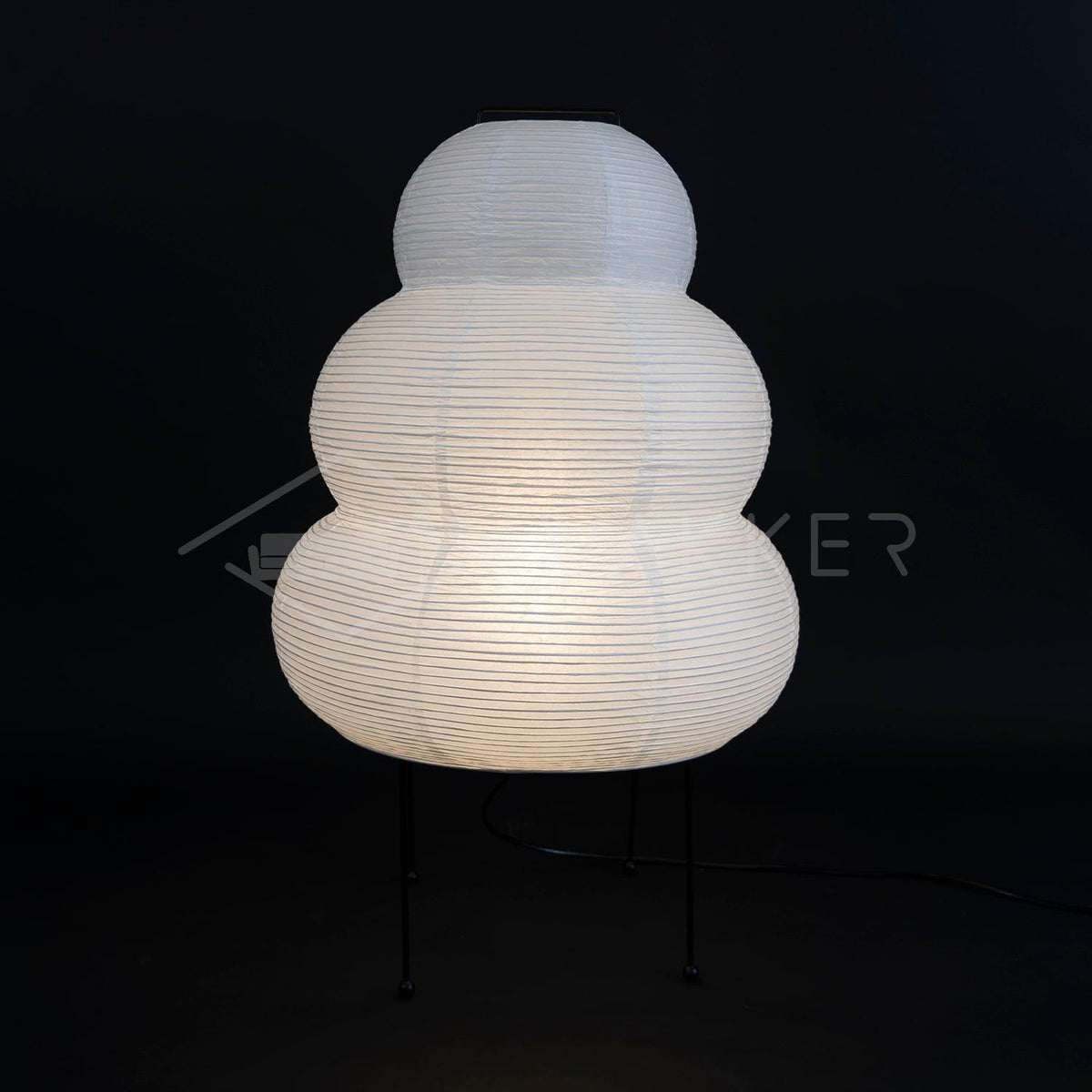 Japandi White Paper Table Lamp – Lantern Shade