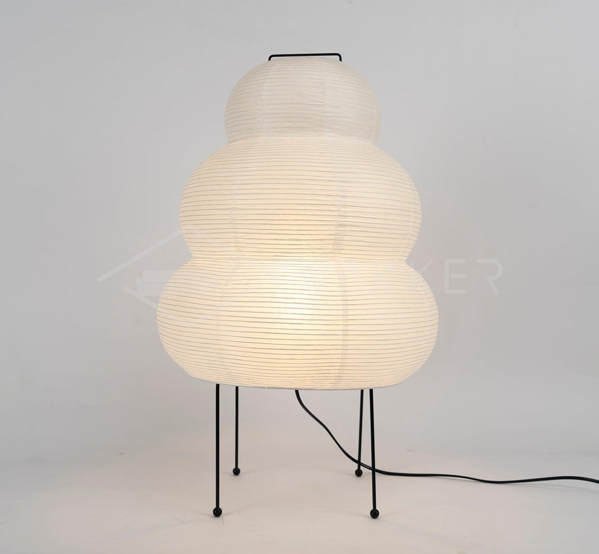Japandi White Paper Table Lamp – Lantern Shade