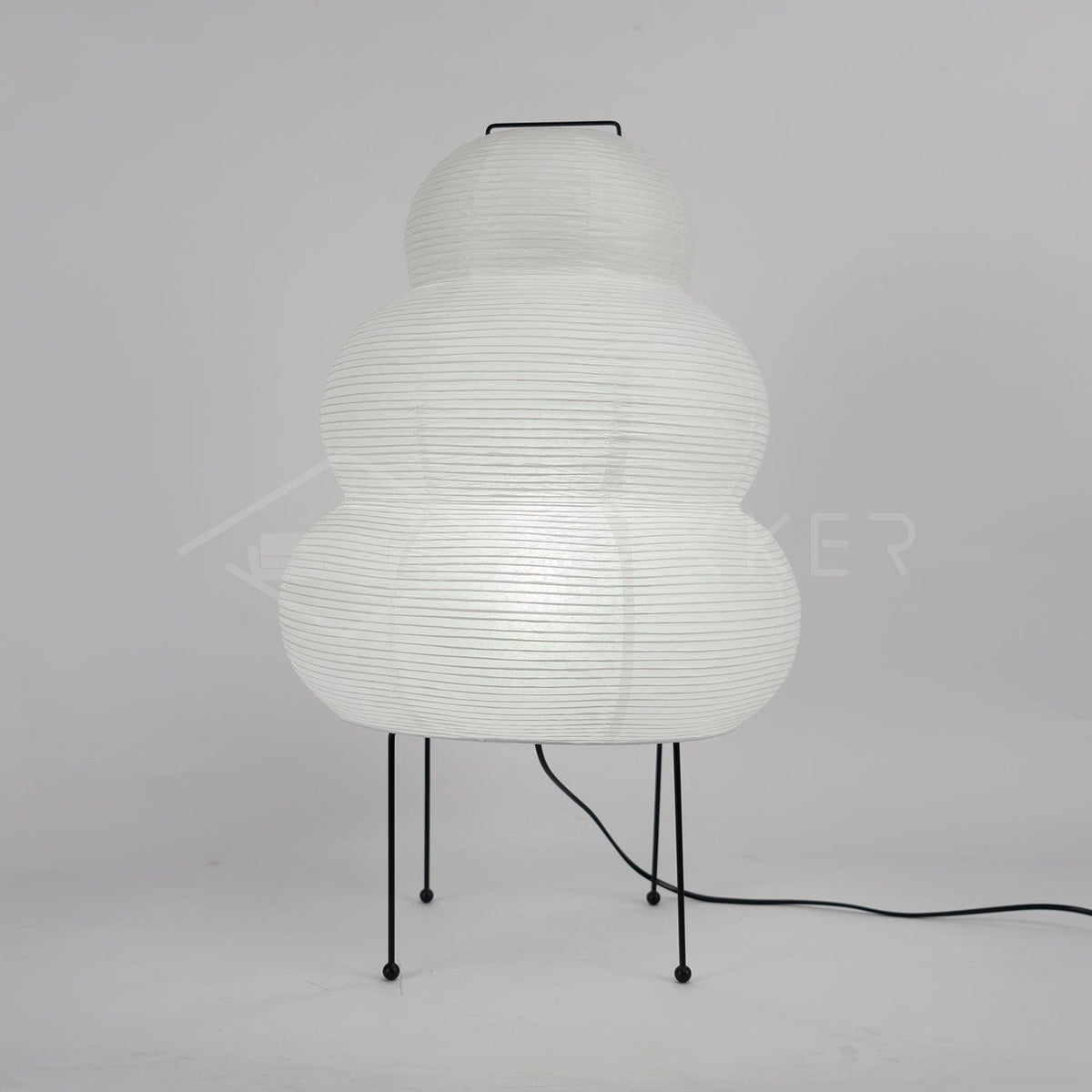 Japandi White Paper Table Lamp – Lantern Shade