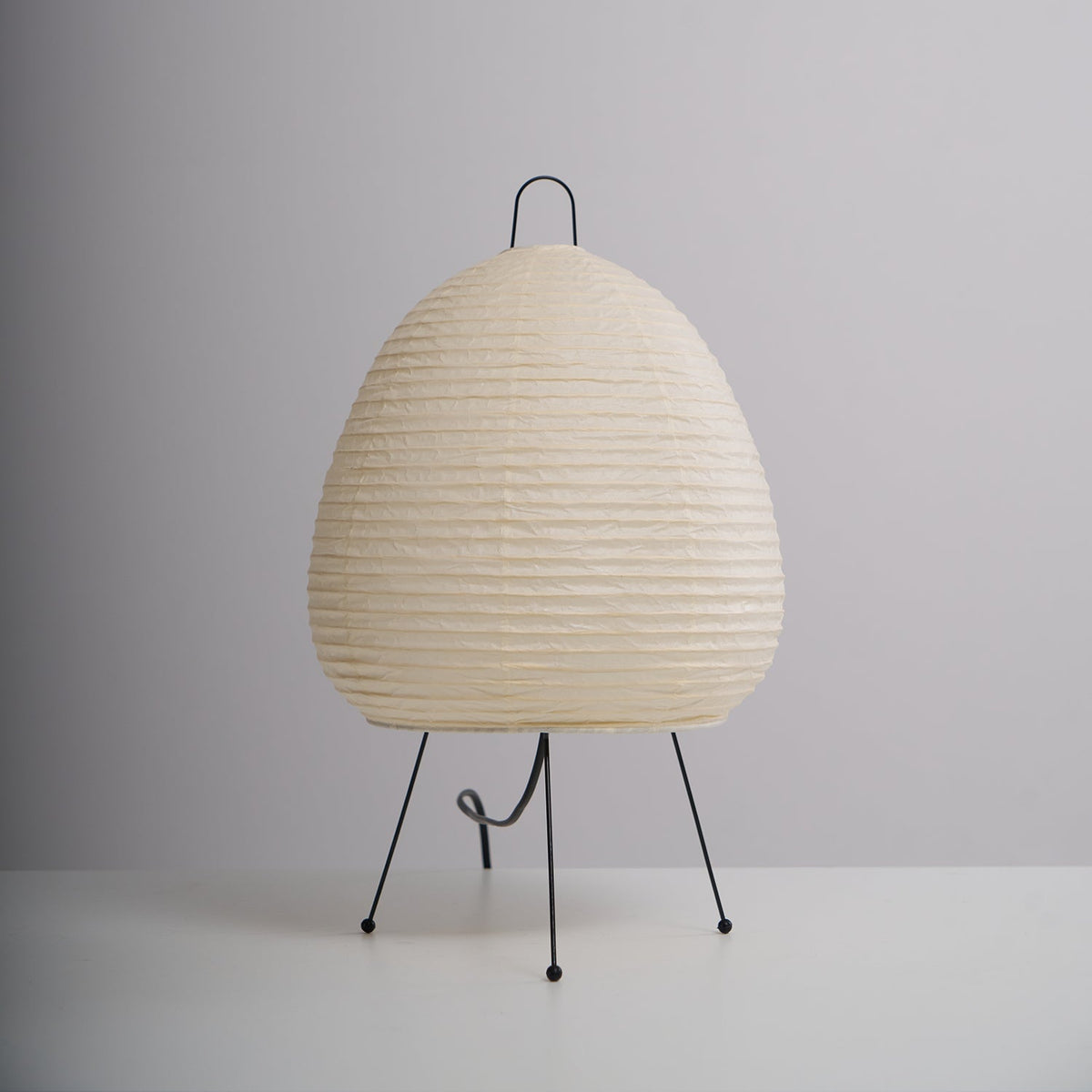Japandi White Paper Table Lamp – Lantern Shade