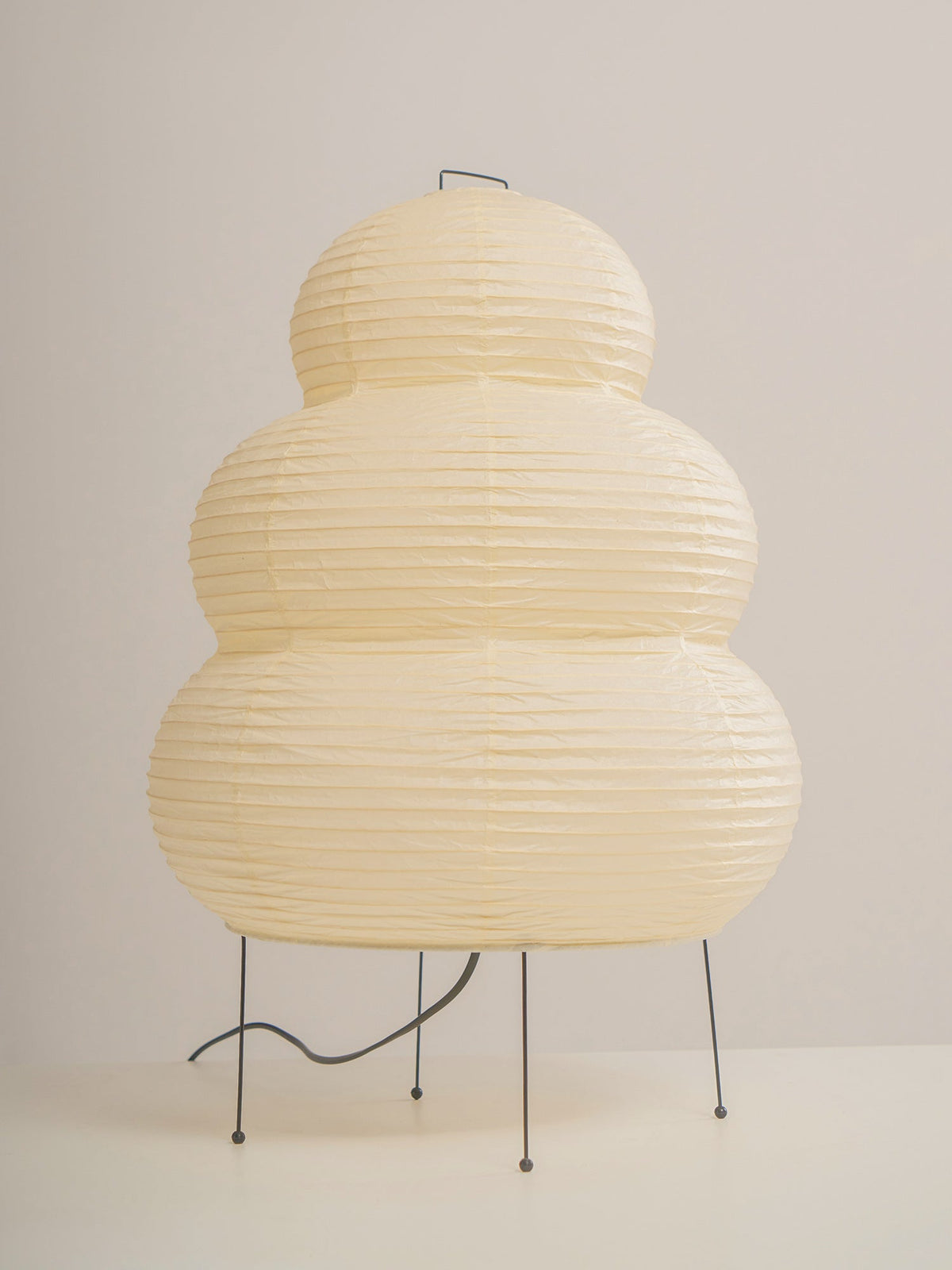 Japandi White Paper Table Lamp – Lantern Shade