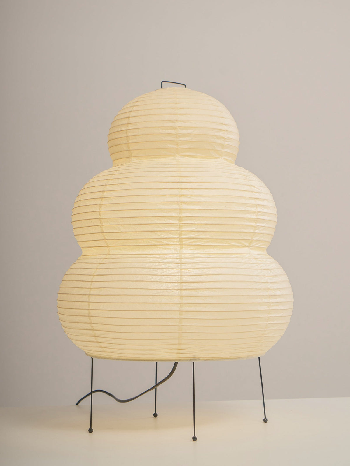Japandi White Paper Table Lamp – Lantern Shade