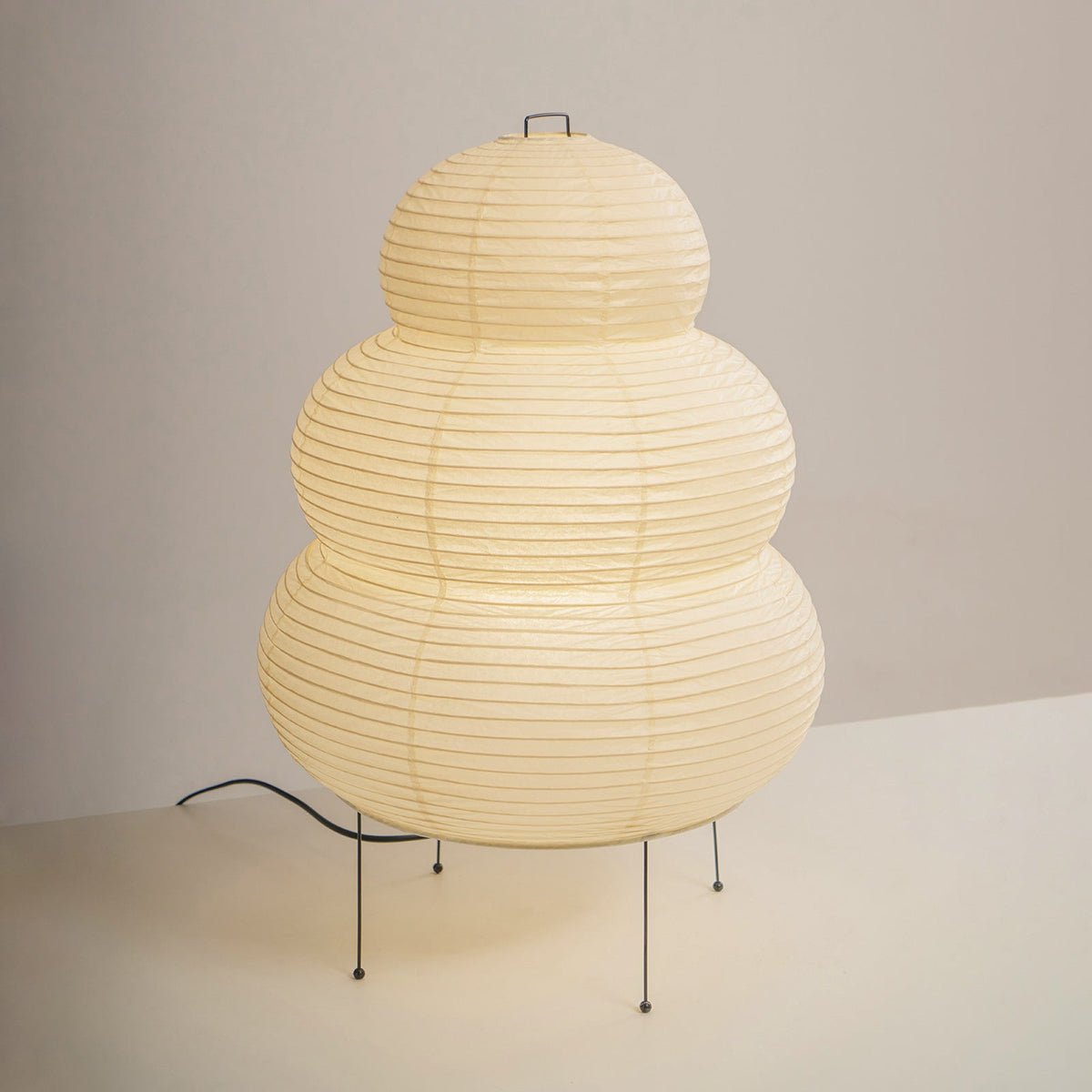 Japandi White Paper Table Lamp – Lantern Shade