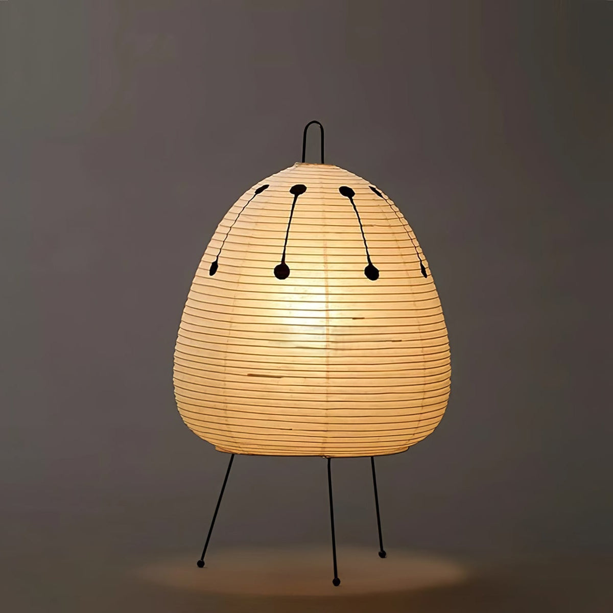 Japandi White Paper Table Lamp – Lantern Shade