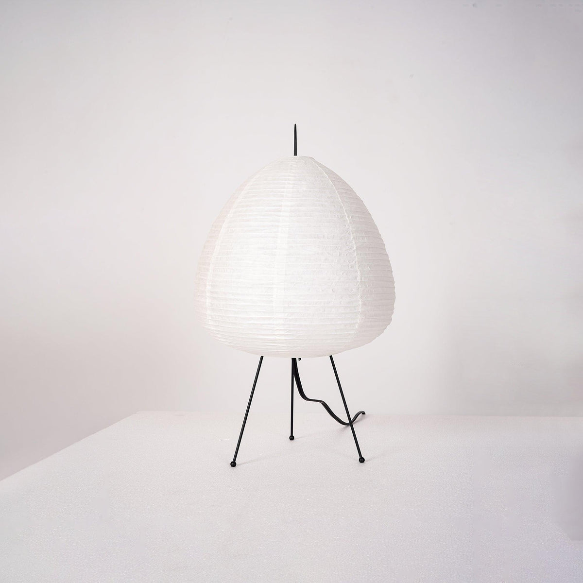 Japandi White Paper Table Lamp – Lantern Shade