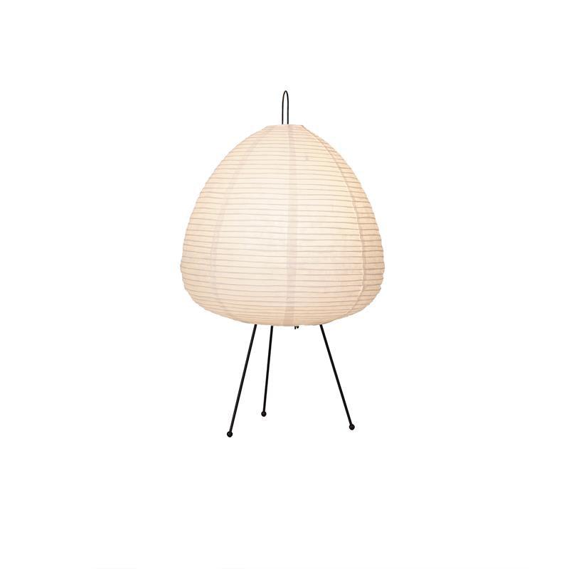 Japandi White Paper Table Lamp – Lantern Shade