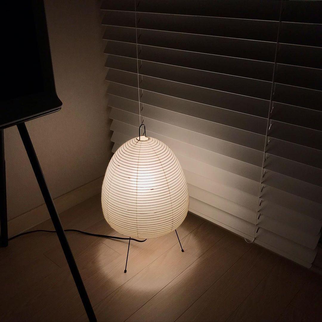 Japandi White Paper Table Lamp – Lantern Shade