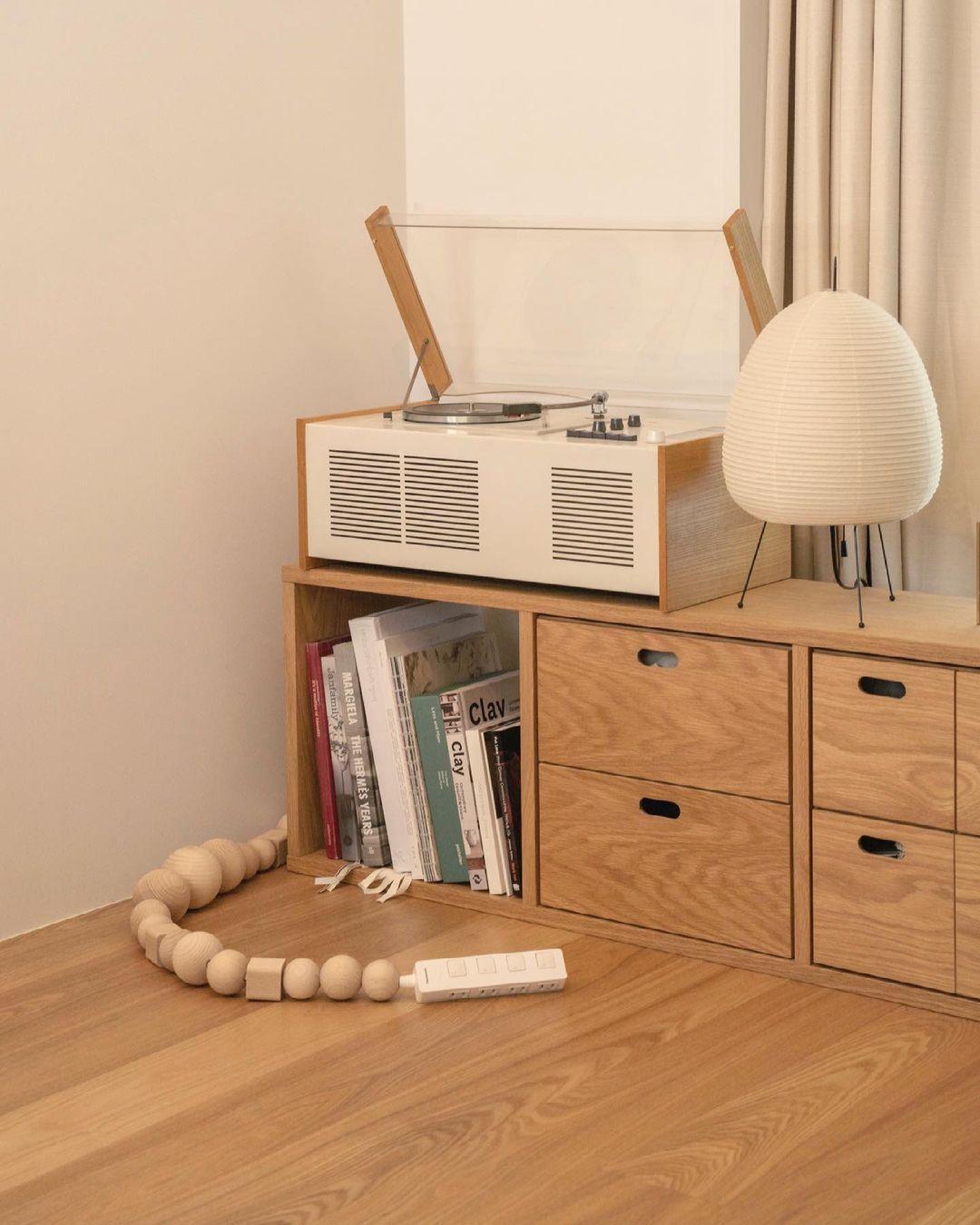Japandi White Paper Table Lamp – Lantern Shade