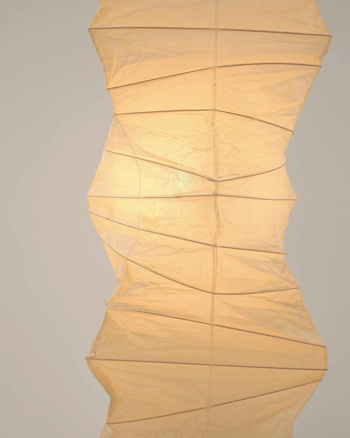 Japandi White Rice Paper Floor Lamp – Bamboo Rib