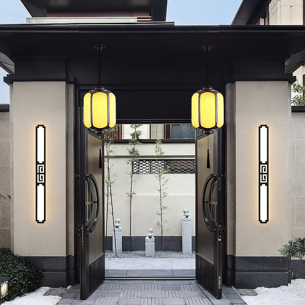 Vintage Lantern Pendant – Hanging Porch Light for Patio