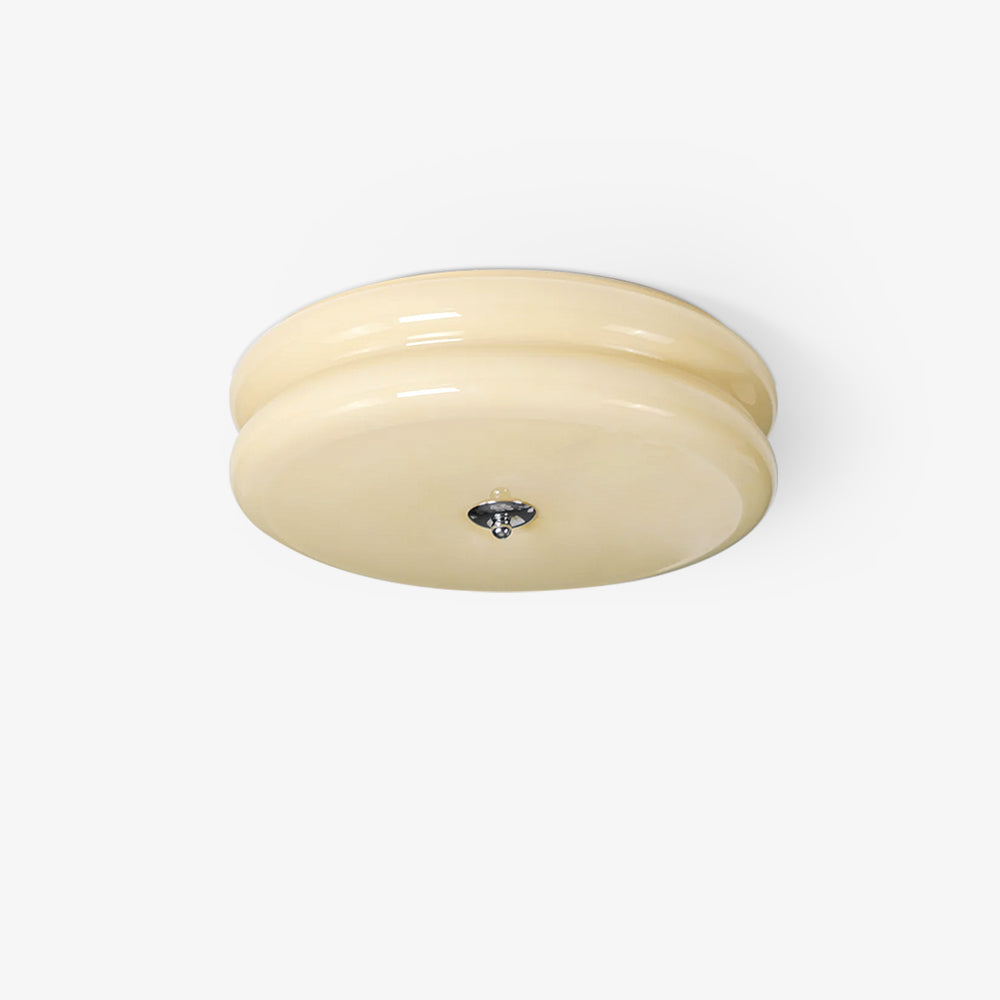 Art Deco Ribbed Glass Ceiling Light – Flush Mount