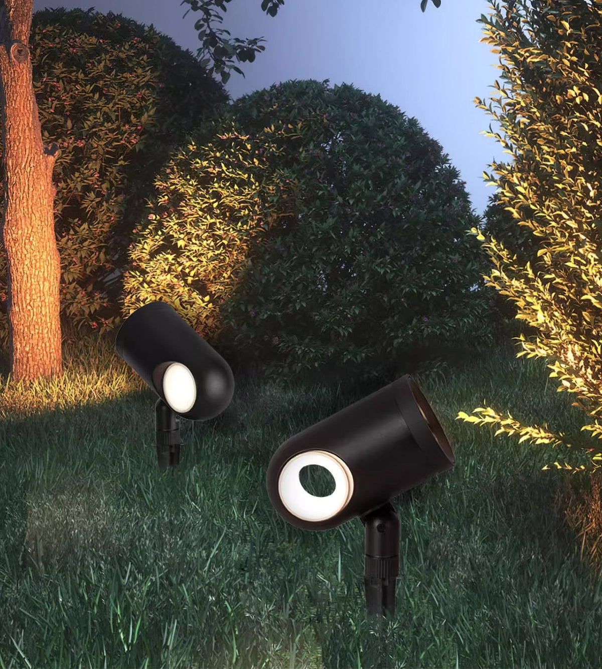 Black Landscape Spotlight – Adjustable Spike Light for Yard