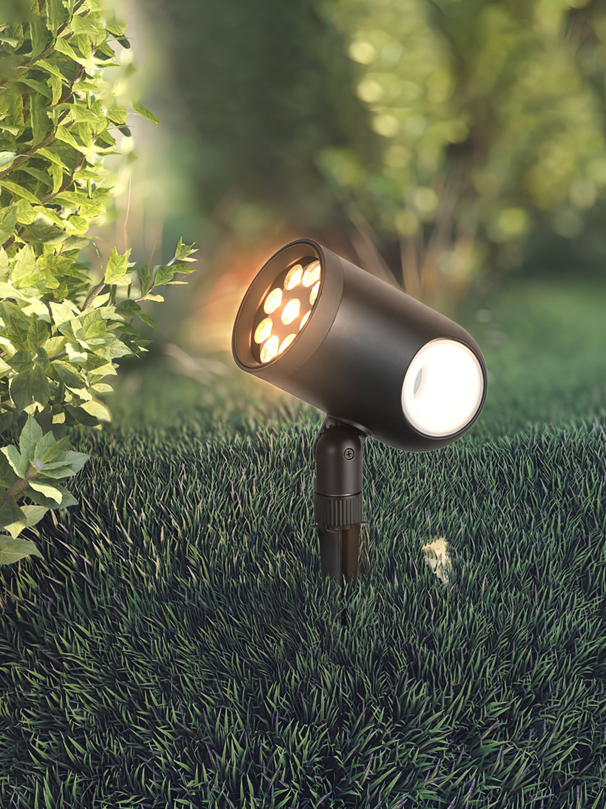 Black Landscape Spotlight – Adjustable Spike Light for Yard