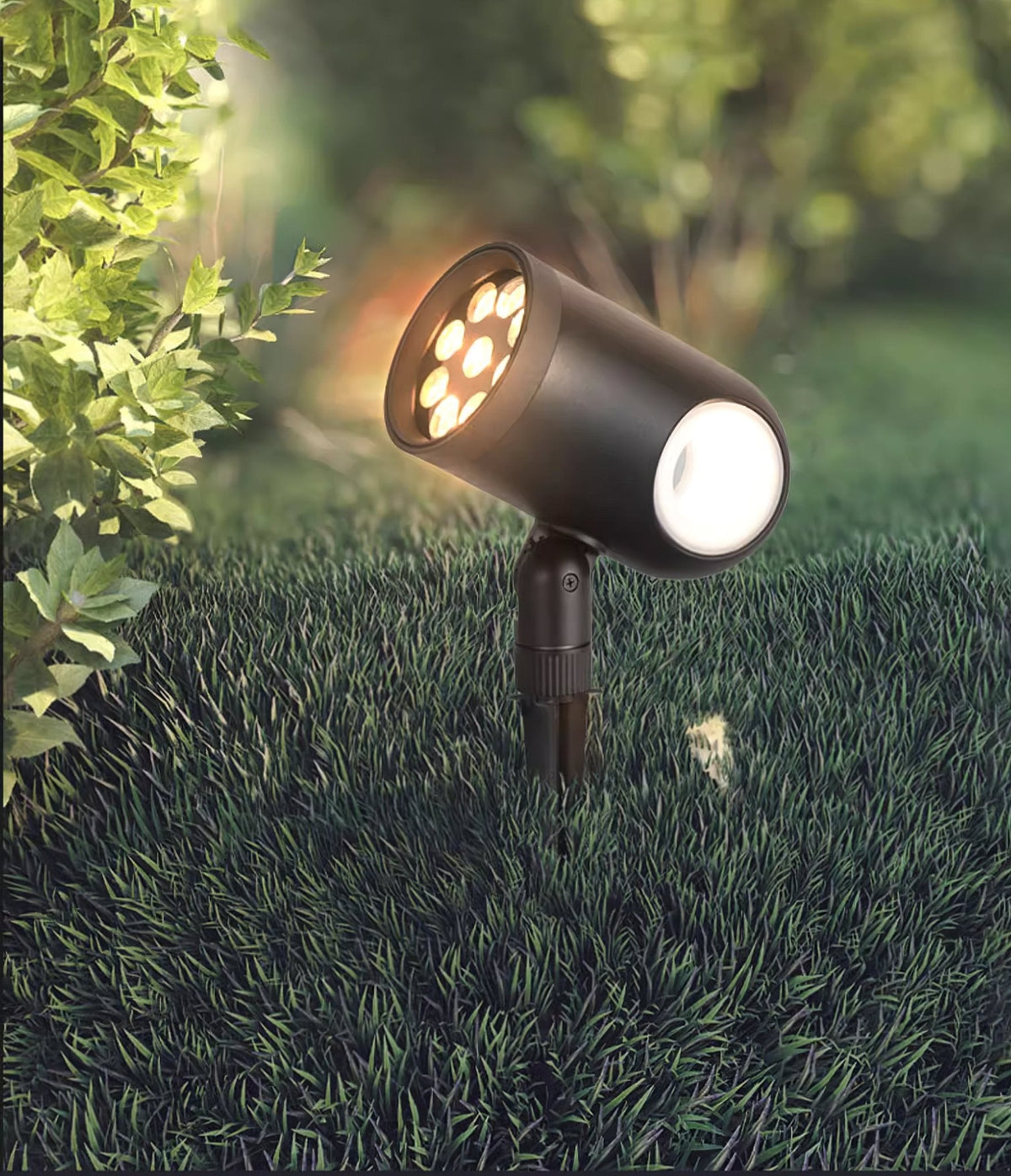 Black Landscape Spotlight – Adjustable Spike Light for Yard