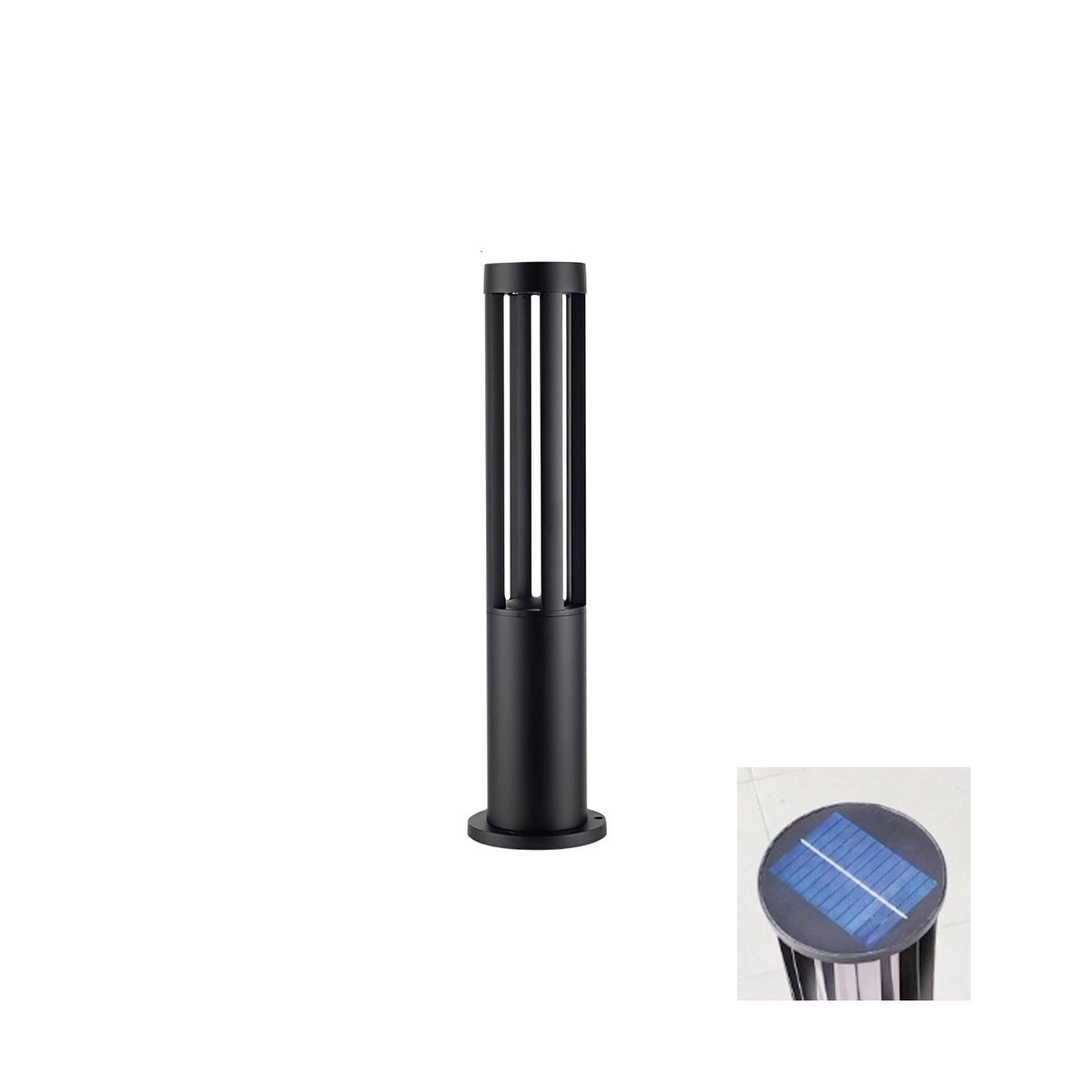 Black Solar Bollard Light – Cylinder Path Light for Garden