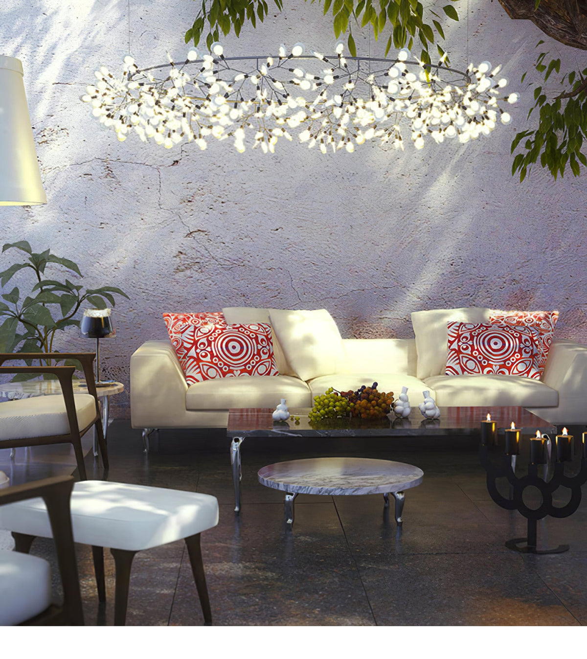 Modern Black Metal Branch Chandelier – Firefly LED
