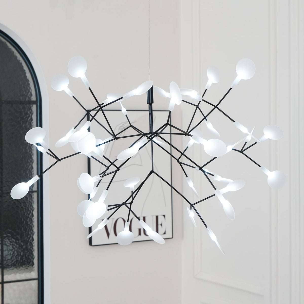 Modern Black Metal Branch Chandelier – Firefly LED