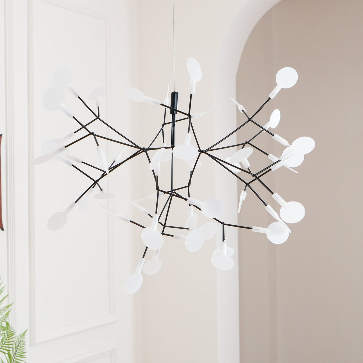 Modern Black Metal Branch Chandelier – Firefly LED