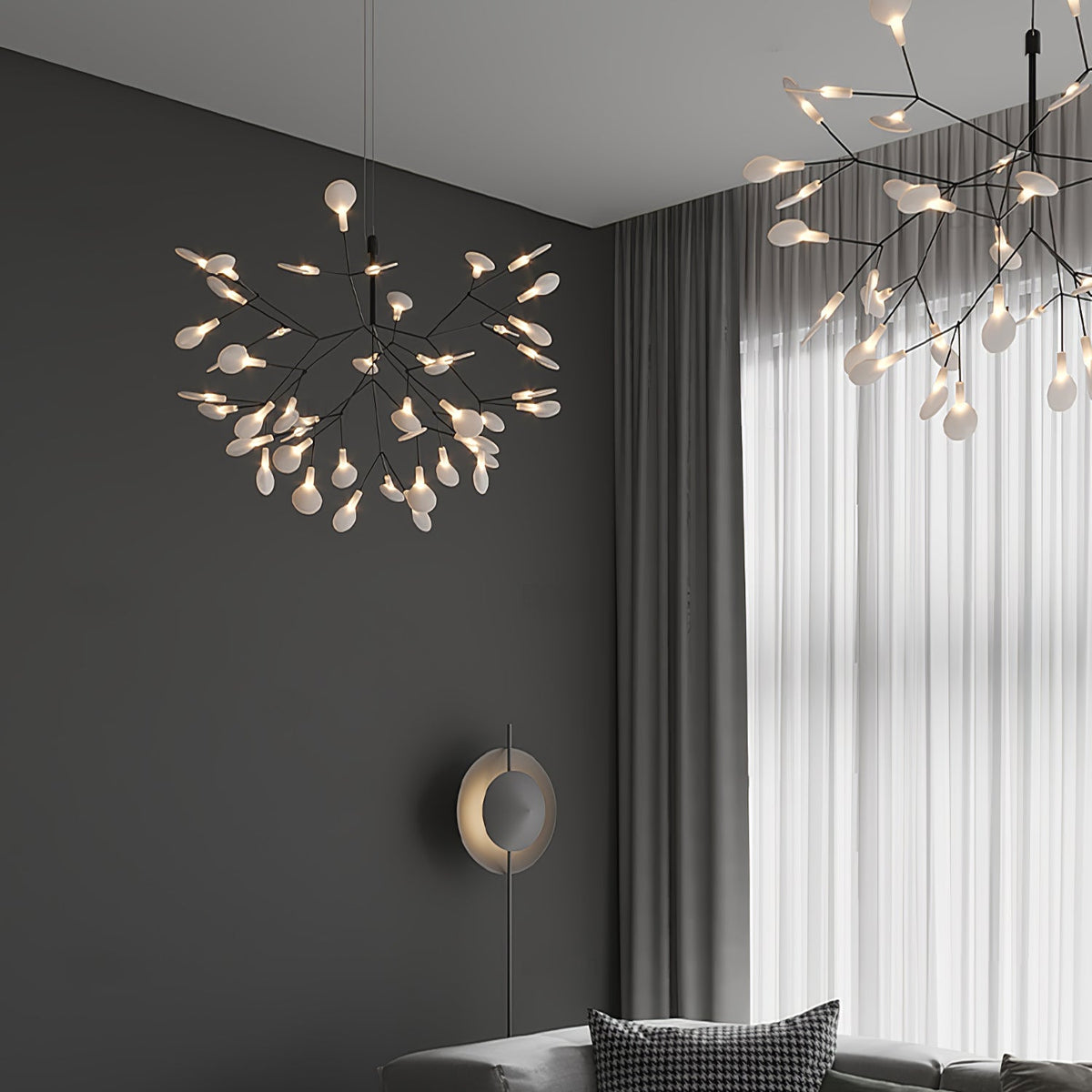 Modern Black Metal Branch Chandelier – Firefly LED