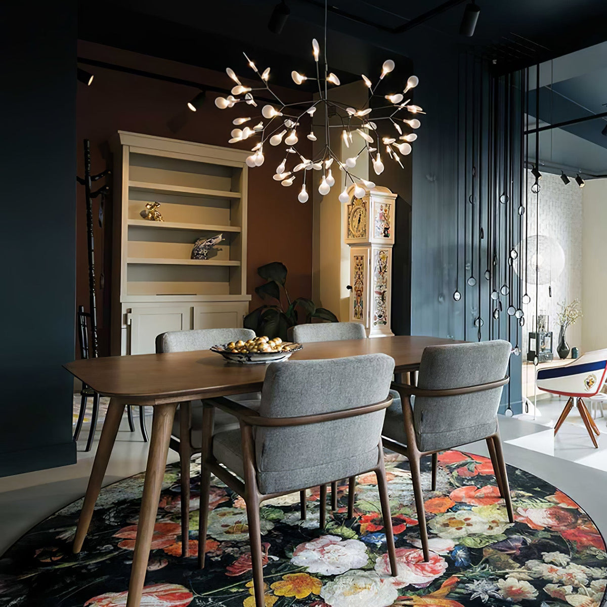Modern Black Metal Branch Chandelier – Firefly LED