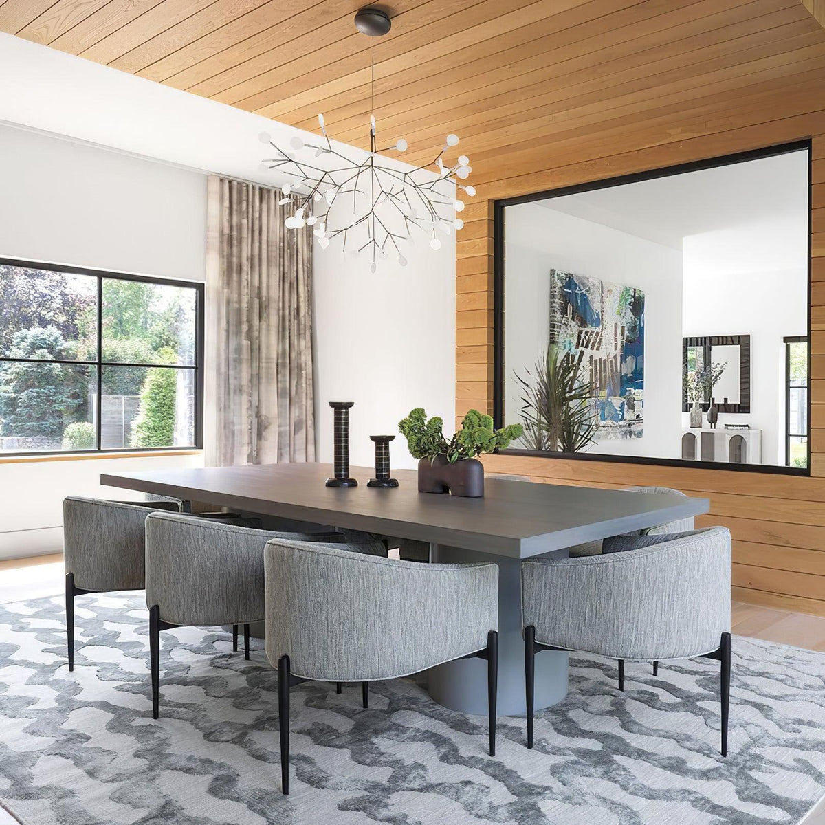 Modern Black Metal Branch Chandelier – Firefly LED