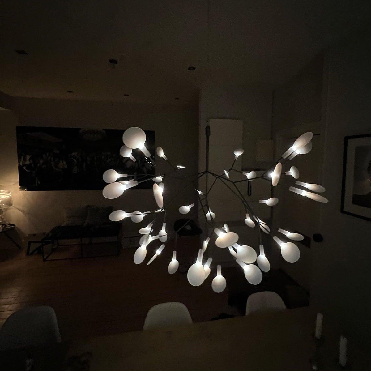 Modern Black Metal Branch Chandelier – Firefly LED