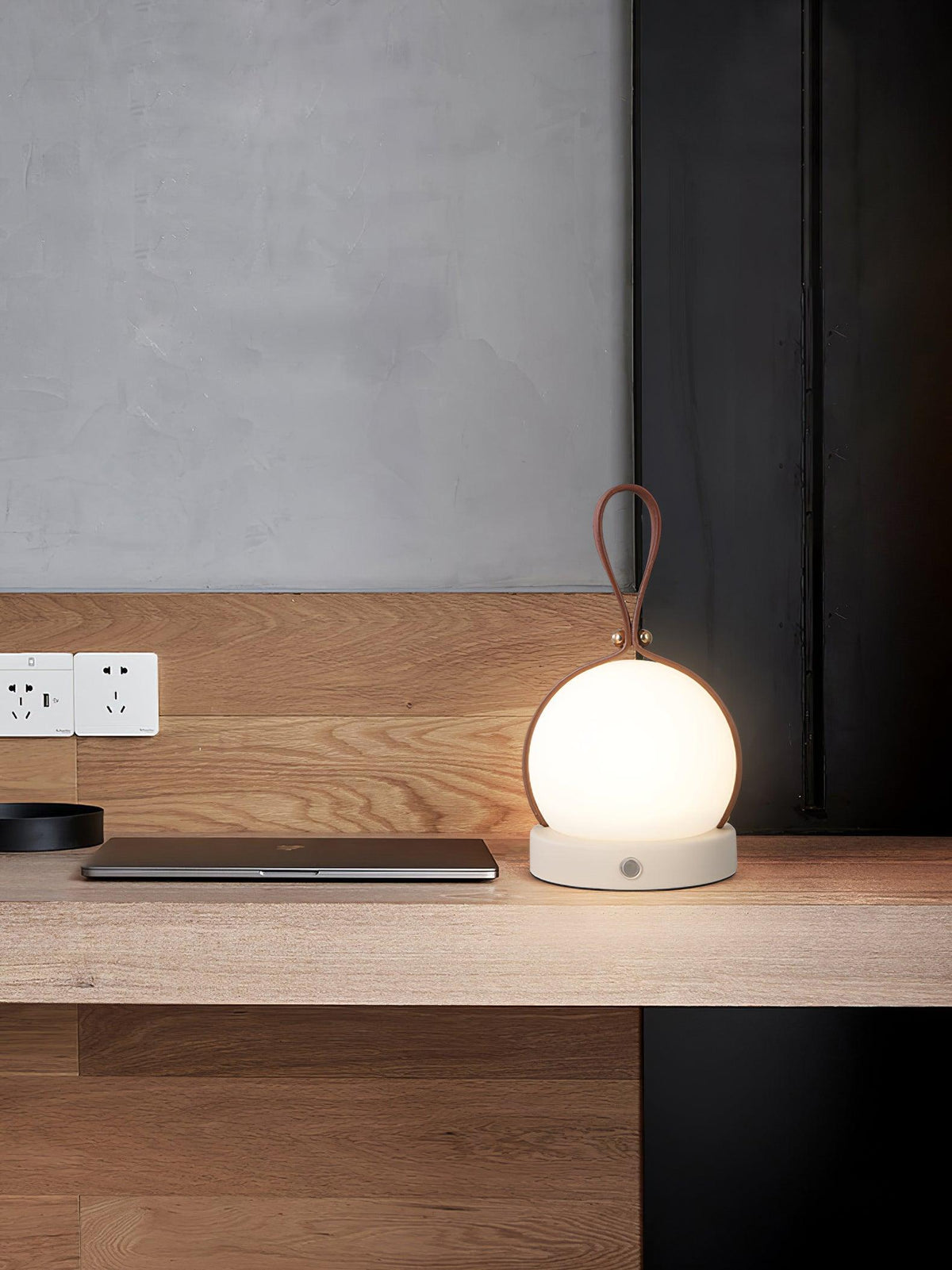 Foldwell Minimalist Grey Iron Portable Table Lamp