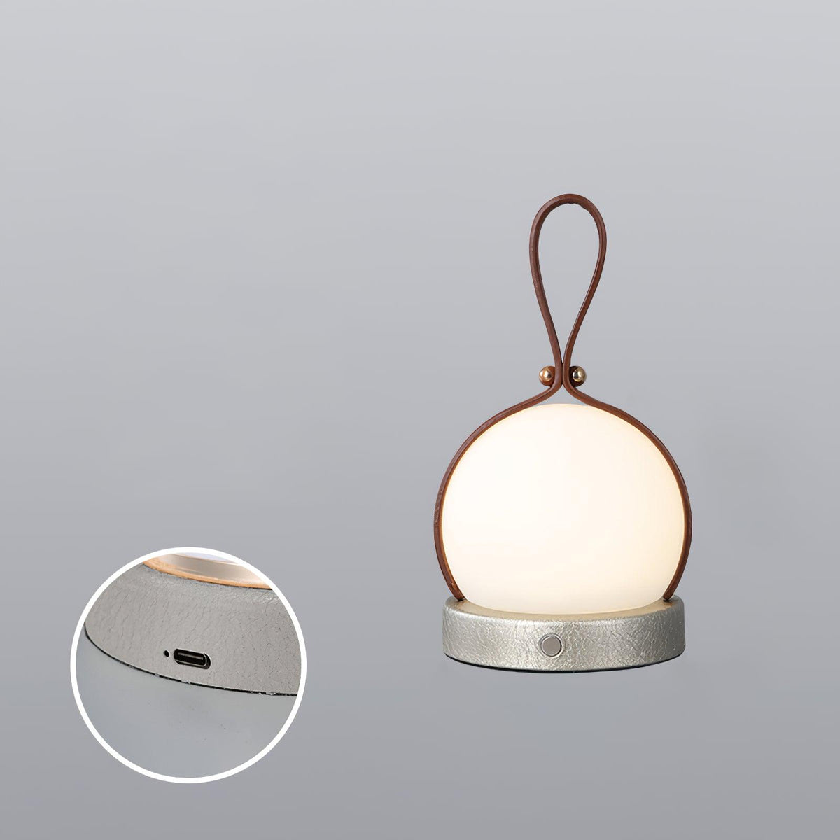 Foldwell Minimalist Grey Iron Portable Table Lamp