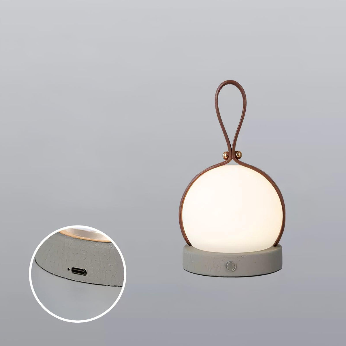 Foldwell Minimalist Grey Iron Portable Table Lamp