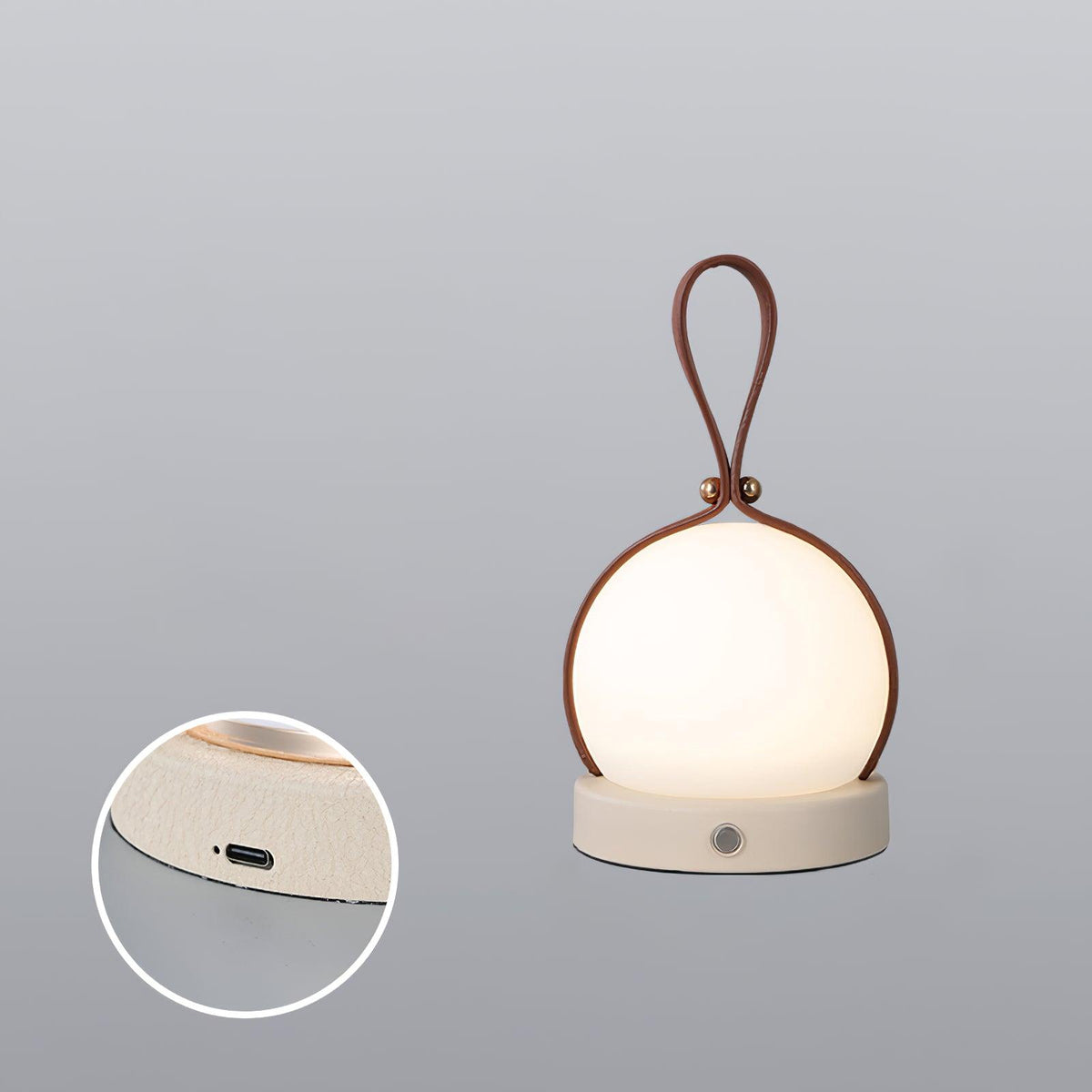 Foldwell Minimalist Grey Iron Portable Table Lamp