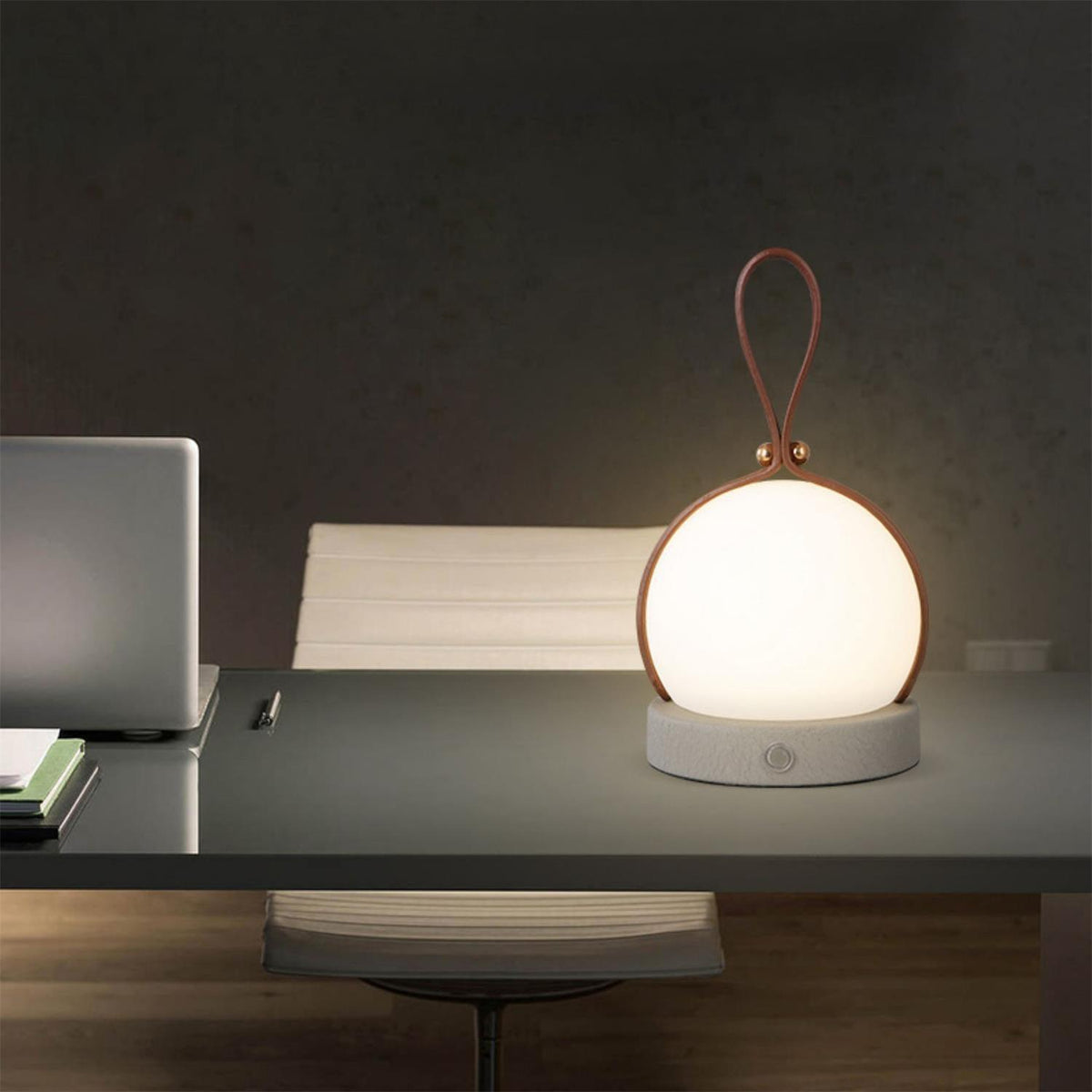 Foldwell Minimalist Grey Iron Portable Table Lamp