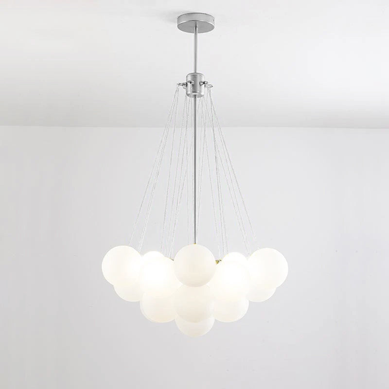 Modern Gold Glass Bubble Chandelier – Sphere Cluster