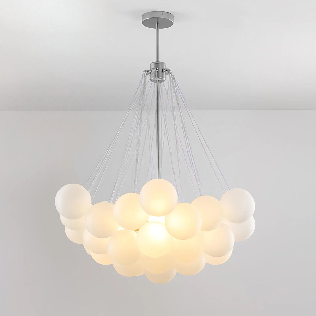 Modern Gold Glass Bubble Chandelier – Sphere Cluster
